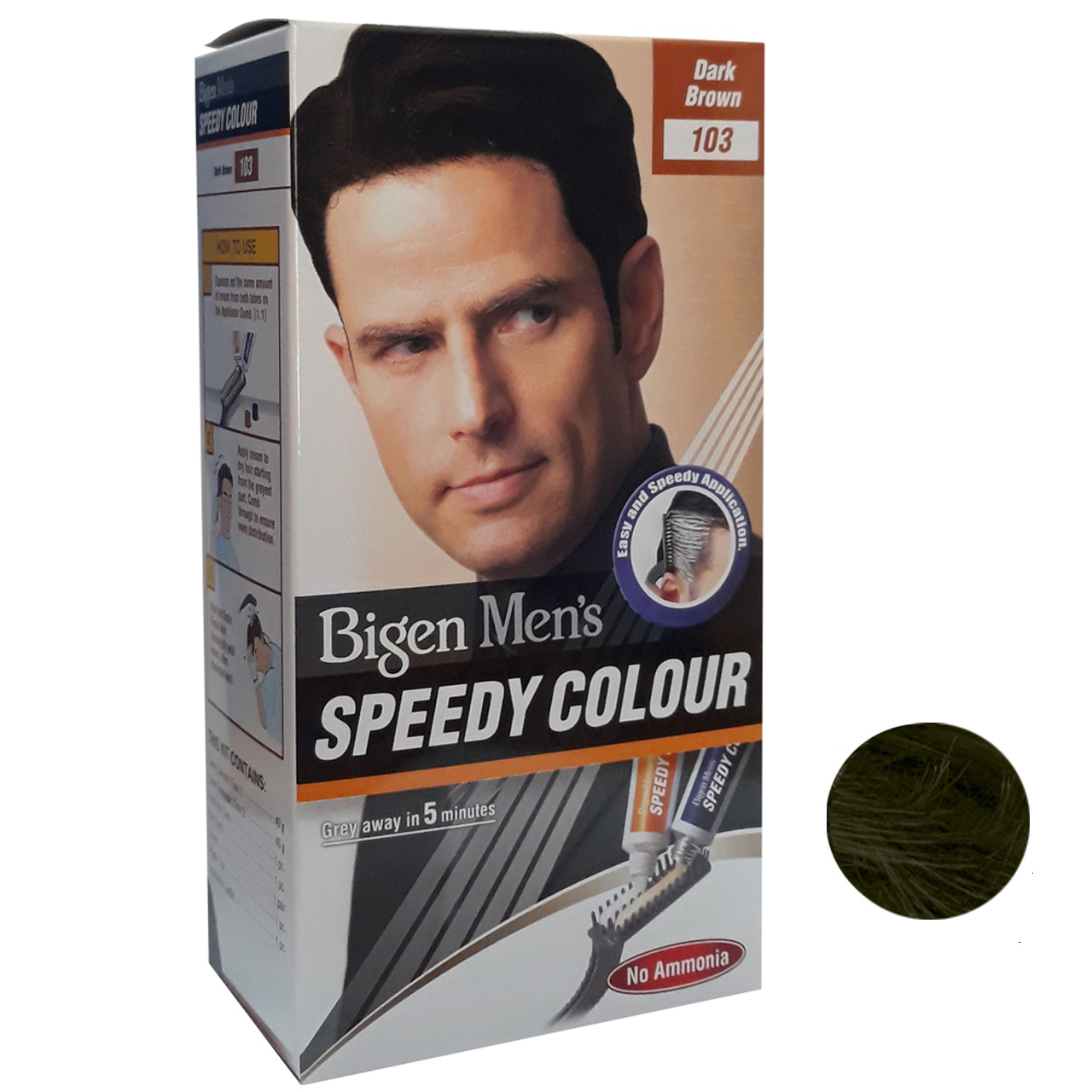 کیت رنگ مو بیگن سری Speedy Colour شماره 103 حجم 40 میلی لیتر رنگ قهوه ای تیره کیت رنگ مو بیگن سری Speedy Colour شماره 103 حجم 40 میلی لیتر رنگ قهوه ای تیره